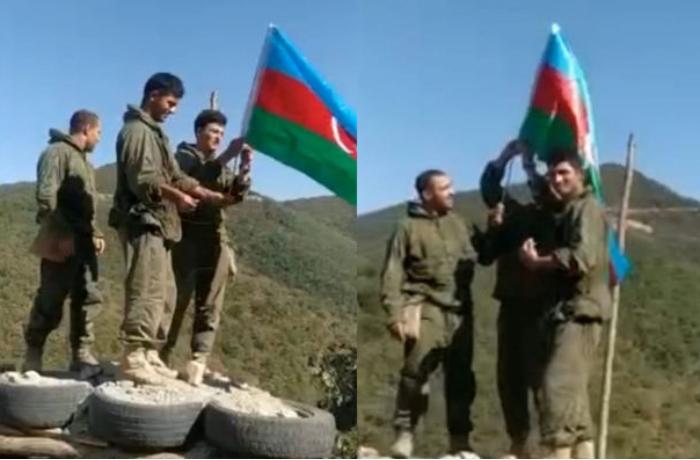 Strateji yüksəklikdə Azərbaycan bayrağı dalğalanır — VİDEO 