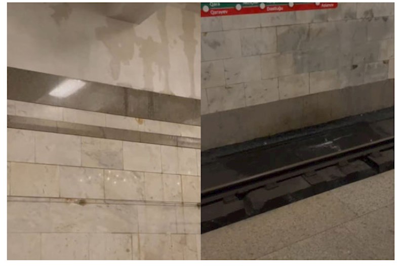  “Həzi Aslanov” stansiyasındakı tunelin tavan hissəsindən su sızması ilə bağlı RƏSMİ AÇIQLAMA